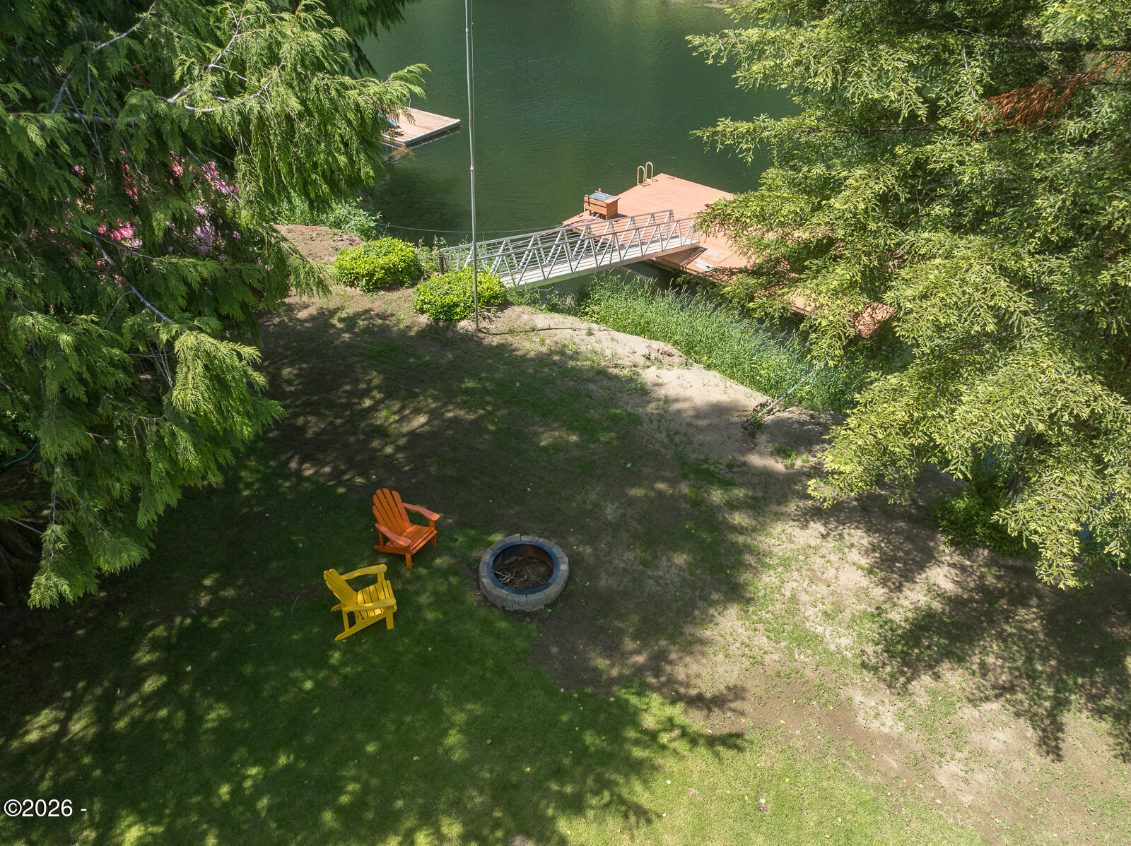 664 Little Switzerland Road Tidewater, OR 97390 - Photo 57 of 68 Aerial of fire pit and dock
