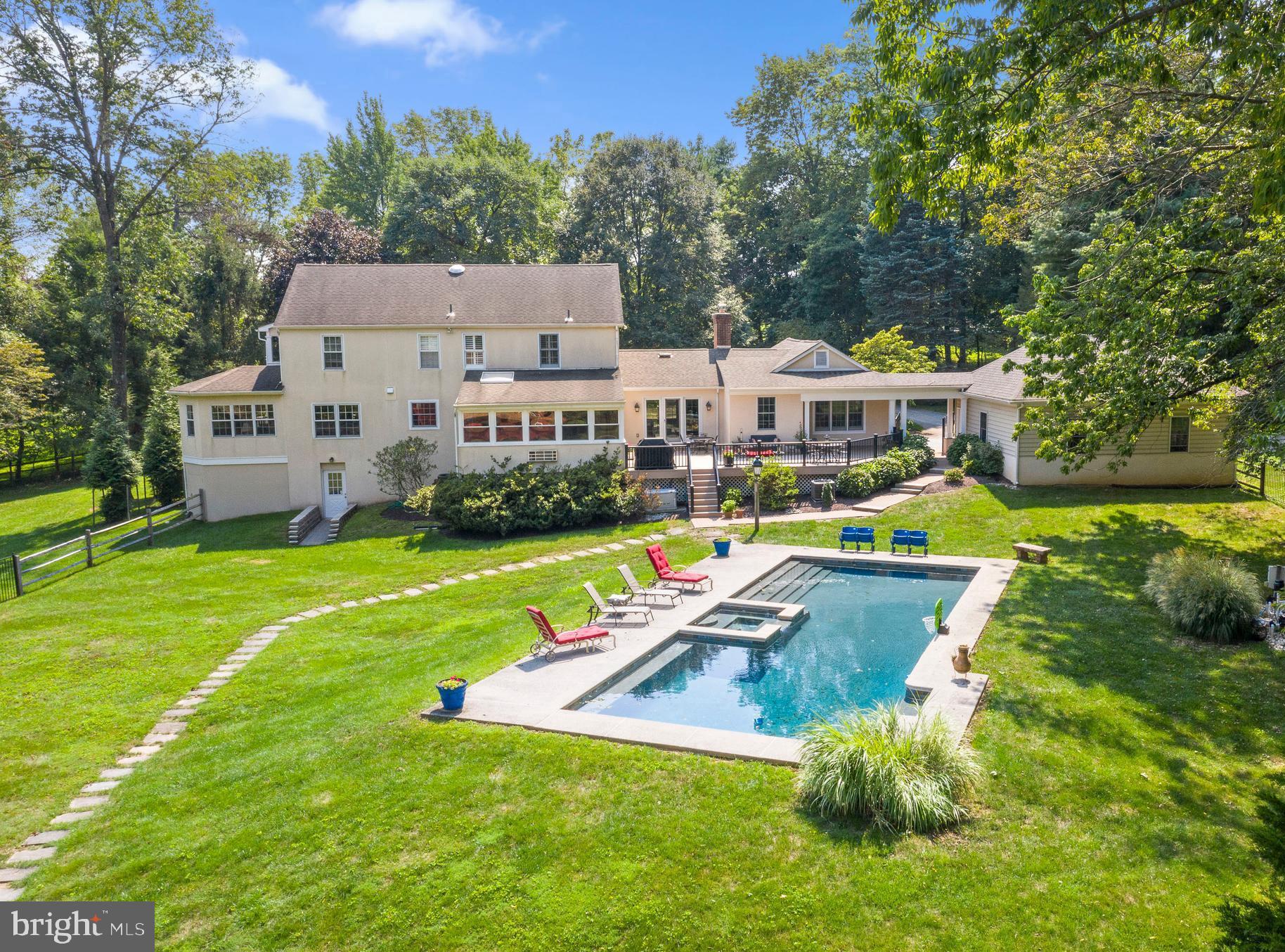 138 Davis Road Malvern, PA 19355 - Photo 3 of 96 Custom saltwater Pool has built-in seats & Spa