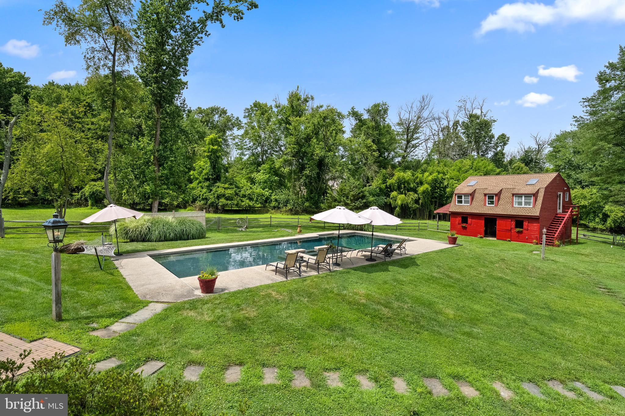 138 Davis Road Malvern, PA 19355 - Photo 7 of 96 Saltwater Pool & Spa - long steps for lounging on!