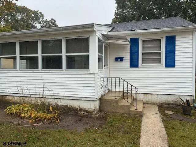 a front view of a house
