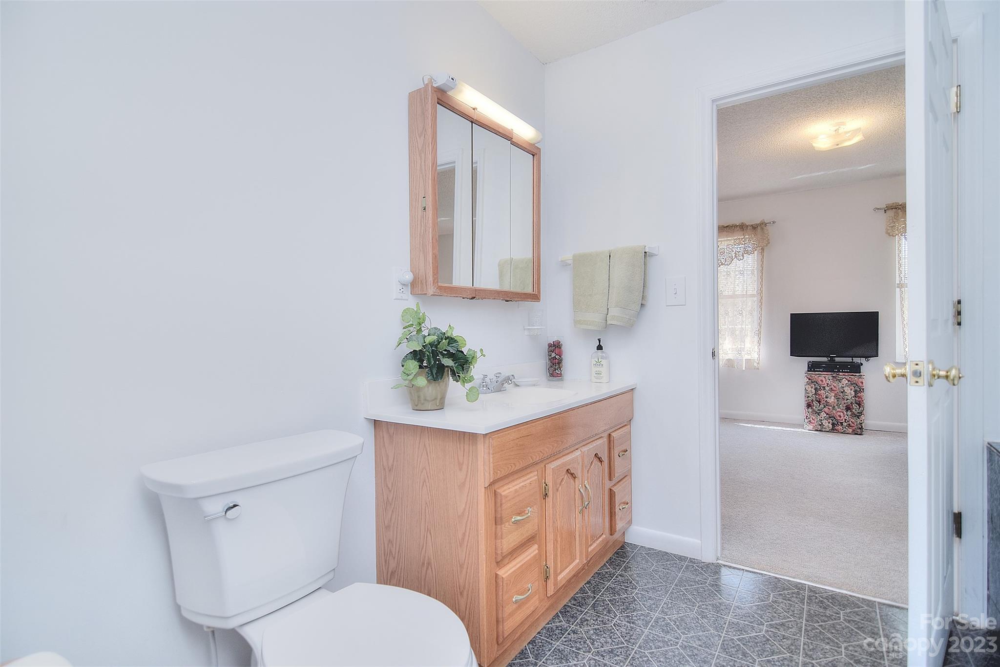 8705 Simpson Road Waxhaw, NC 28173 - Photo 25 of 46 a bathroom with a toilet sink and mirror