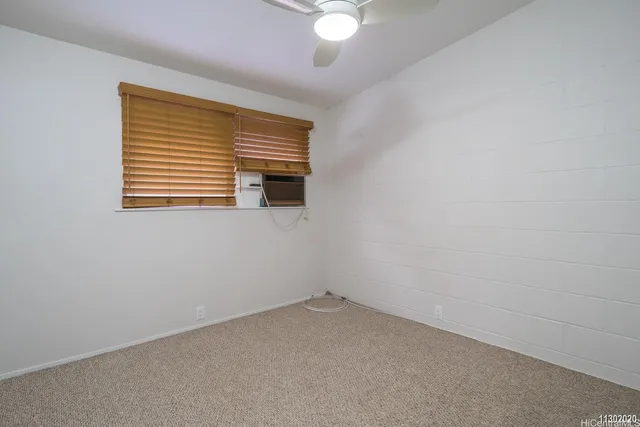 an empty room with closet