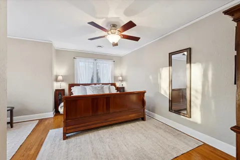 a living room with a bed furniture and a window