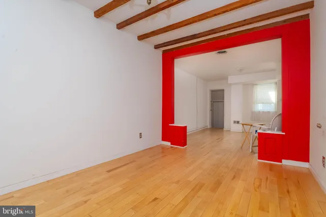 a view of a room with a gallery