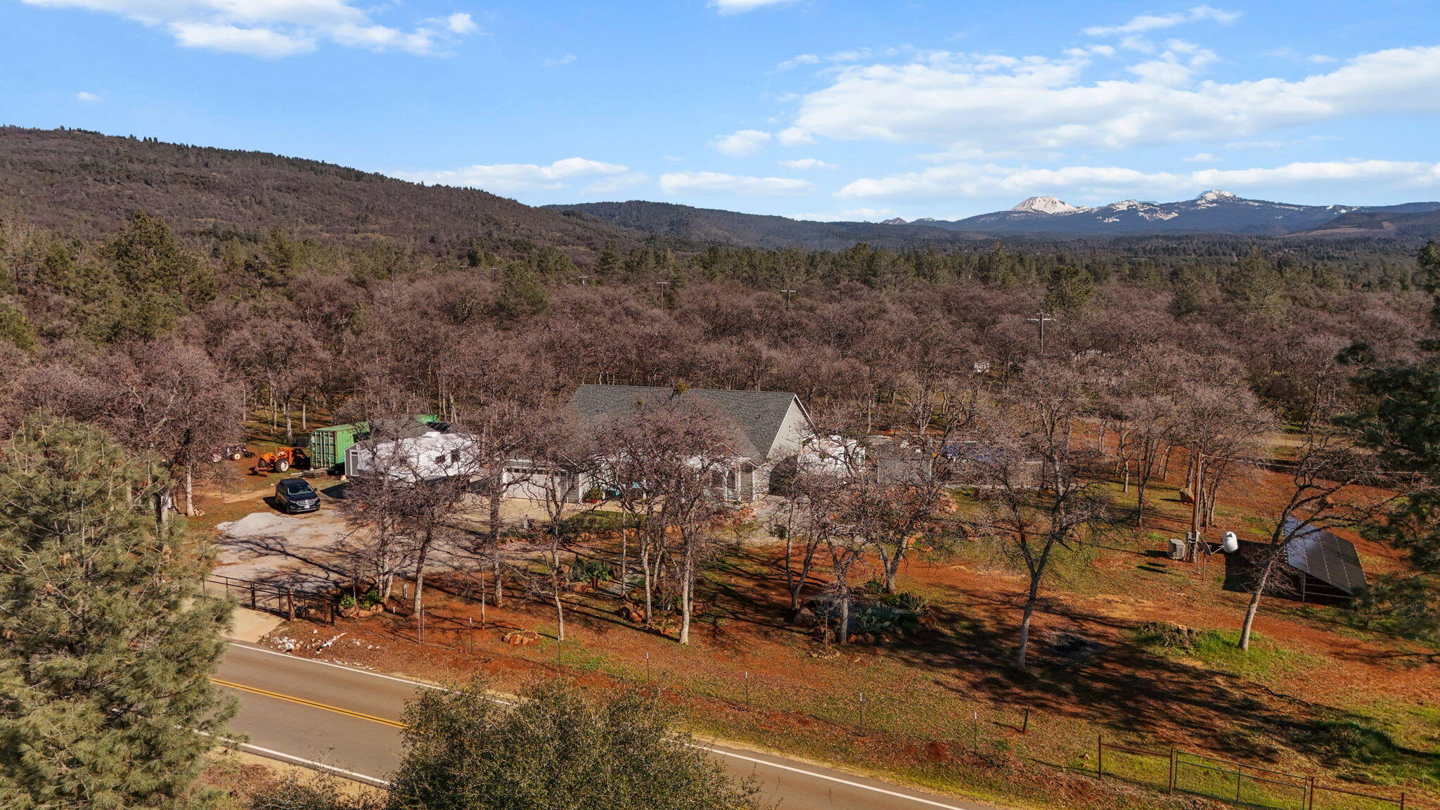5511 Wilson Hill Road Manton, CA 96059 - Photo 61 of 71 an aerial view of residential house with parking space and mountain view