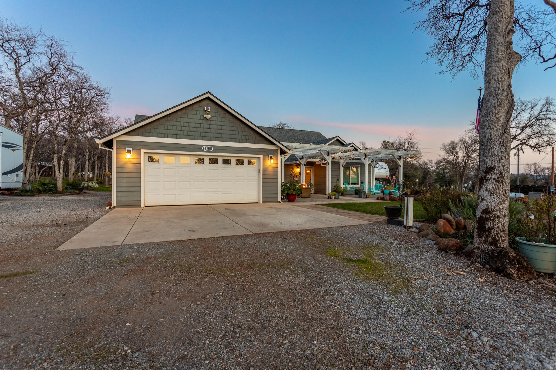 5511 Wilson Hill Road Manton, CA 96059 - Photo 66 of 71 a front view of a house with a yard and garage
