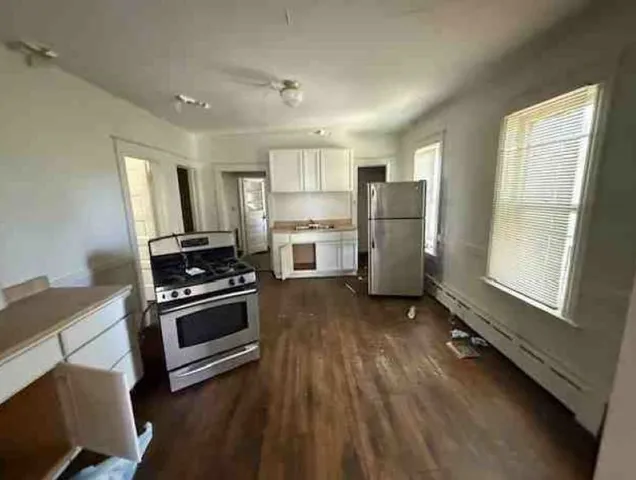 an empty room with a window