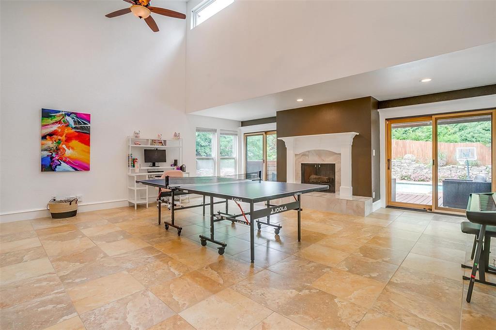 4100 Inwood Road Fort Worth, TX 76109 - Photo 29 of 40 a living room with furniture and a fireplace