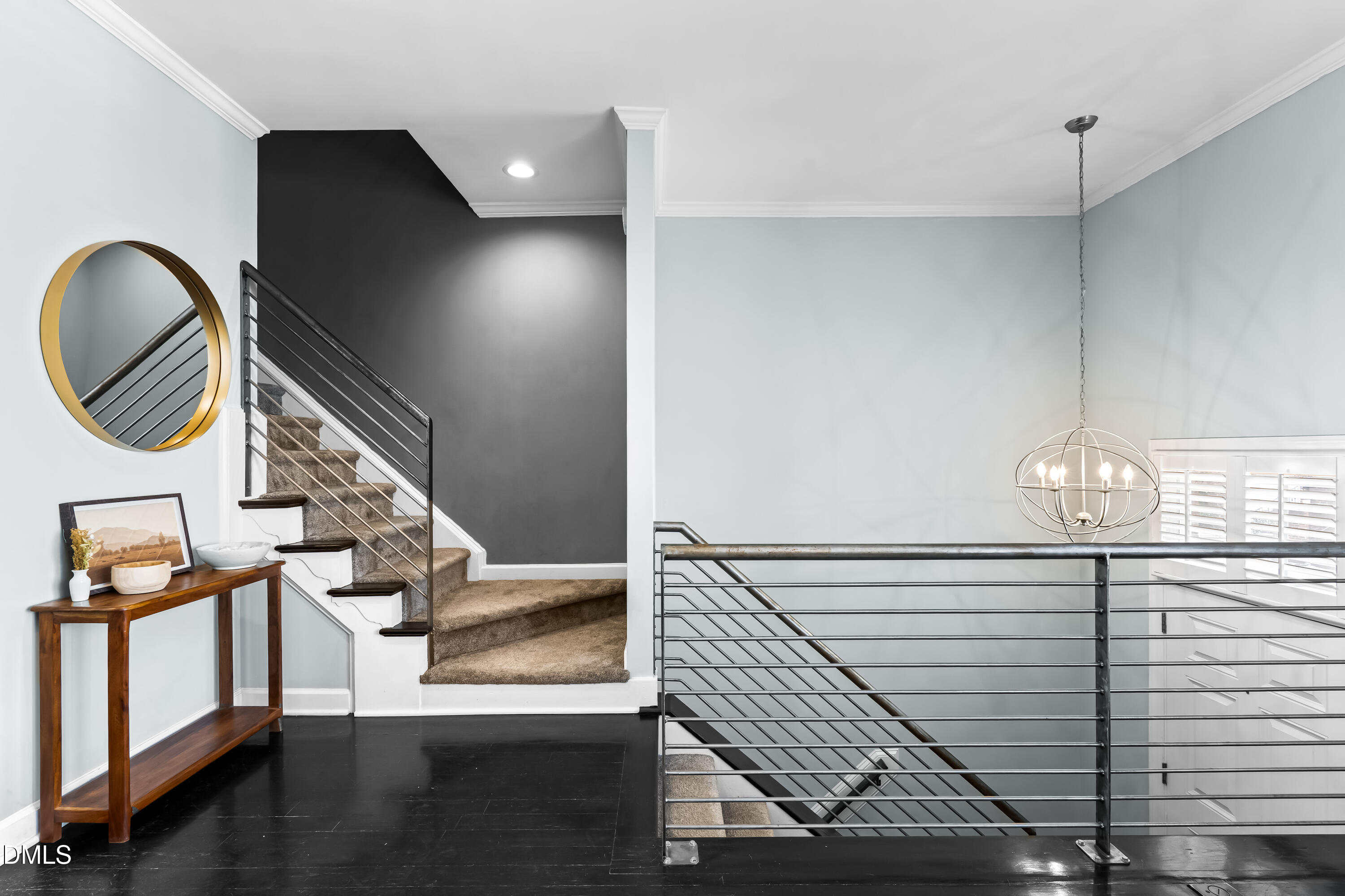 6104 Shandwick Court Raleigh, NC 27609 - Photo 3 of 40 a view of entryway and hall with wooden floor