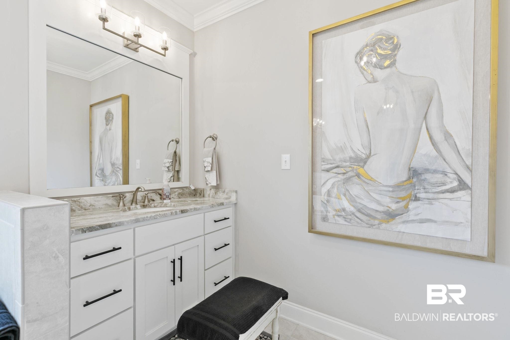 291 Hemlock Drive Fairhope, AL 36532 - Photo 34 of 65 Bathroom featuring ornamental molding and vanity
