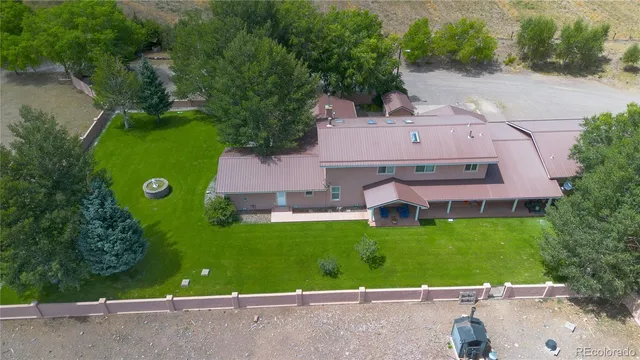 an aerial view of a house