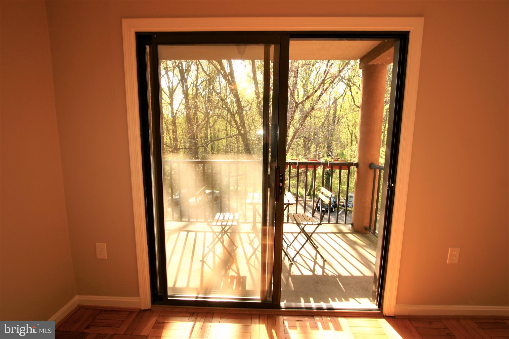 4114 Davis Place Northwest, Unit 210 Washington, DC 20007 - Photo 11 of 22 Sliding Glass Door to Balconoy from Dining room