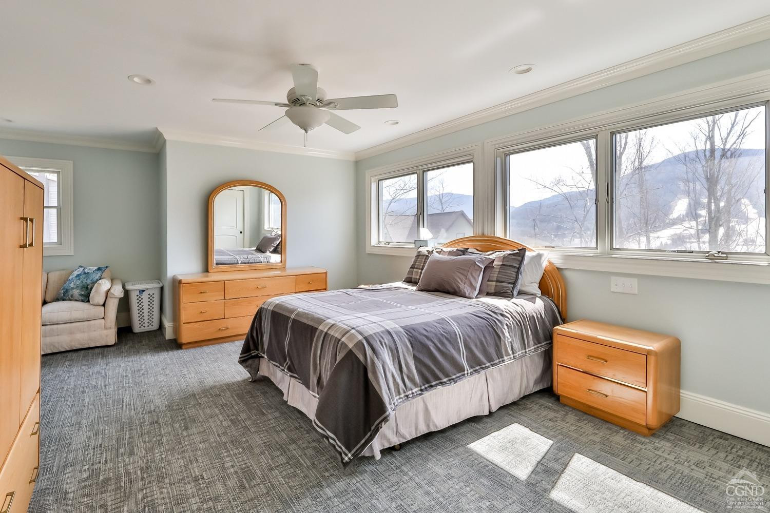 88 Gaby Road Hunter, NY 12442 - Photo 41 of 60 a spacious bedroom with a bed and a large window