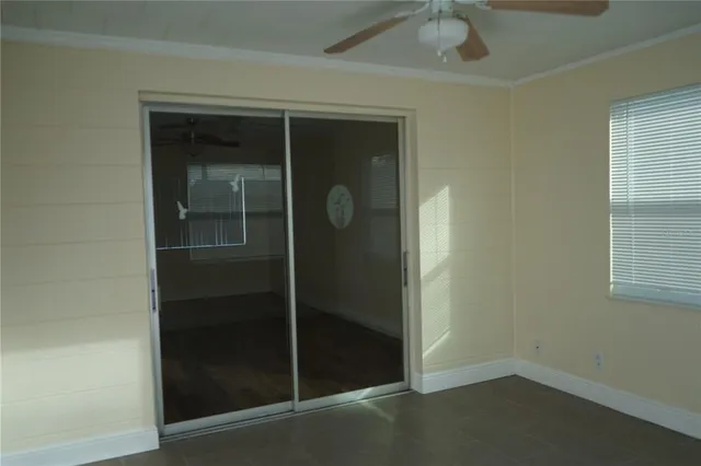 an empty room with window