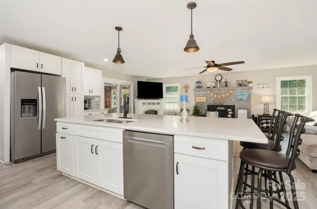 a bedroom with a bed and furniture