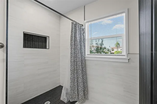 a bathroom with a shower