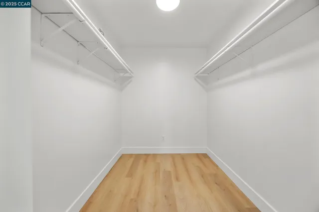 a view of a room with racks on the wall