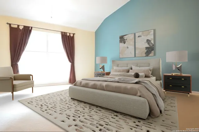 a living room with furniture and a couch