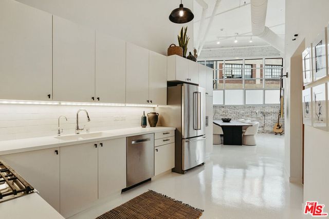 a living room with a fireplace