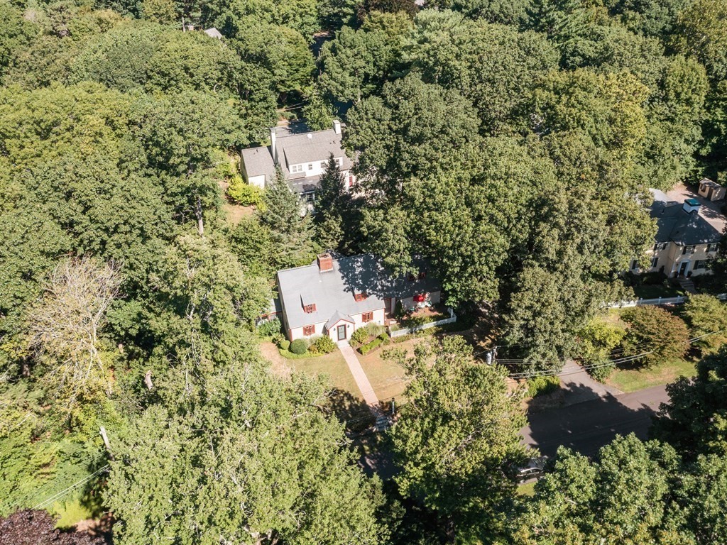 41 Sawyer Road Wellesley, MA 02481 - Photo 28 of 28 an aerial view of residential house with outdoor space and trees all around