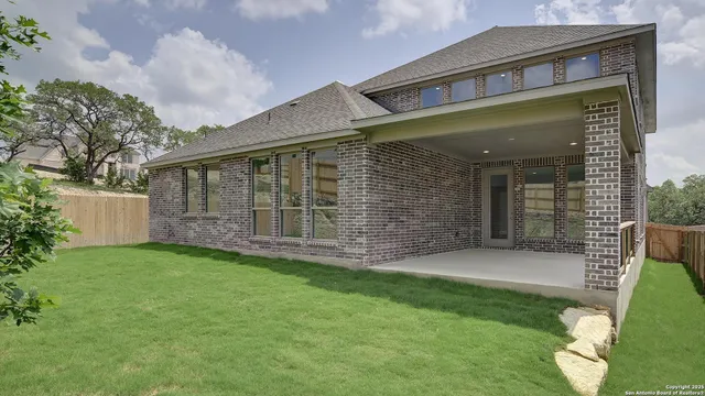 a view of a garden from a balcony