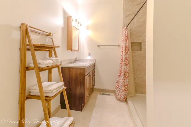 a bathroom with a shower