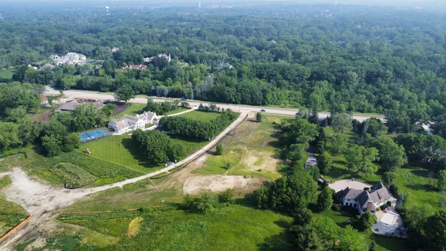 an aerial view of a house