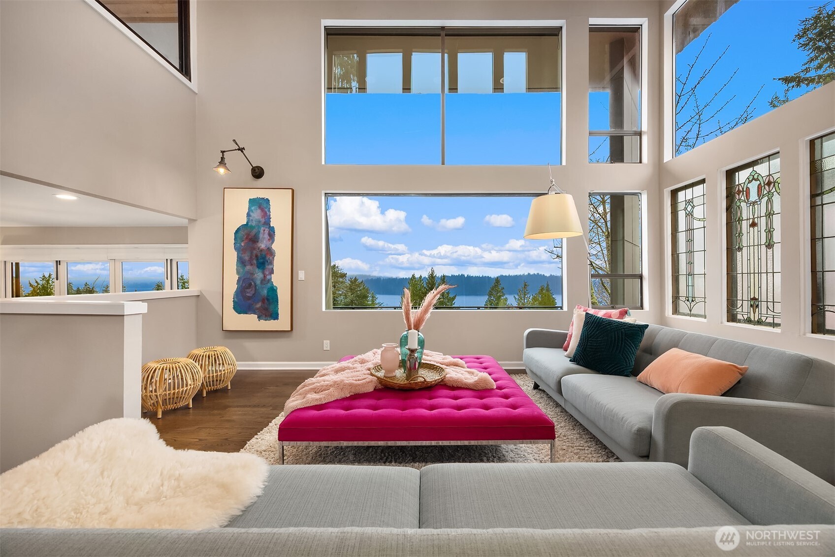 5340 West Mercer Way Mercer Island, WA 98040 - Photo 11 of 36 a bedroom with furniture and a large window