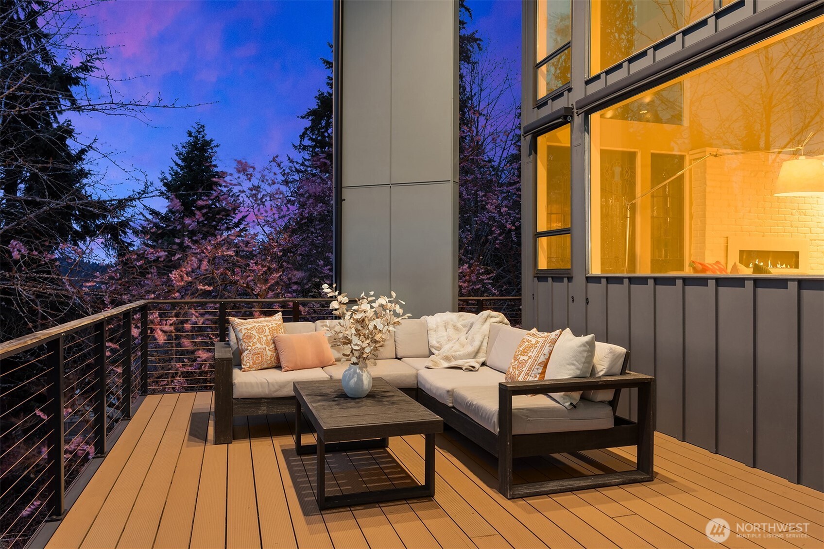 5340 West Mercer Way Mercer Island, WA 98040 - Photo 34 of 36 a view of a roof deck with couches and wooden floor