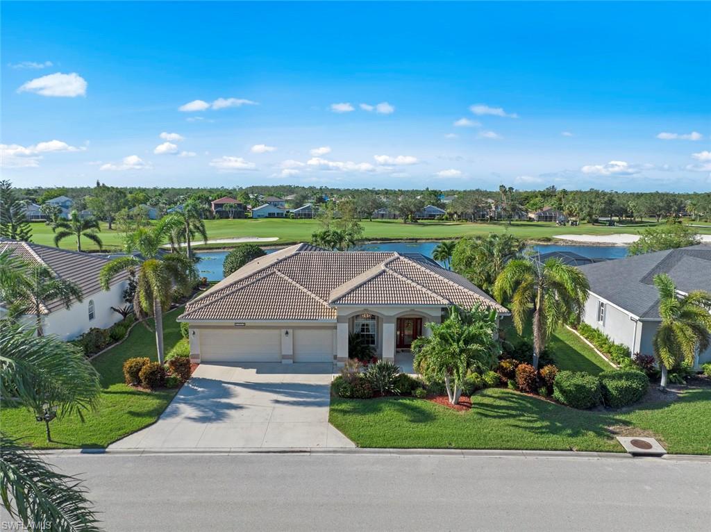 a aerial view of a house with a garden