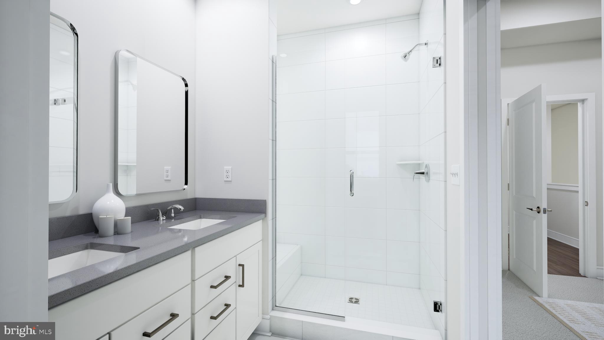 9759 Grant Avenue Manassas, VA 20110 - Photo 13 of 32 a bathroom with a granite countertop sink and a mirror