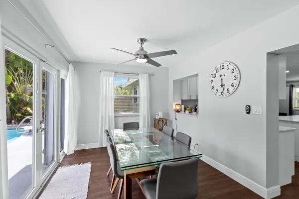 a workspace with furniture and a window