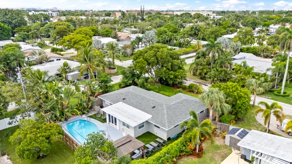 an aerial view of multiple house