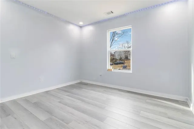 an empty room with a window