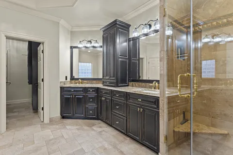 a bathroom with a shower
