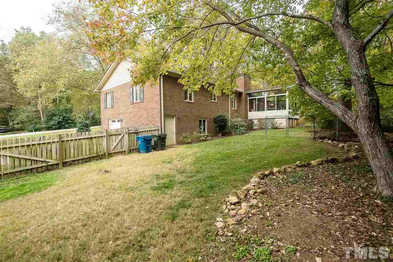 5 Chippers Way Durham, NC 27705 - Photo 23 of 25 Fenced area - Double gate from 2nd driveway to access the workshop/yard.