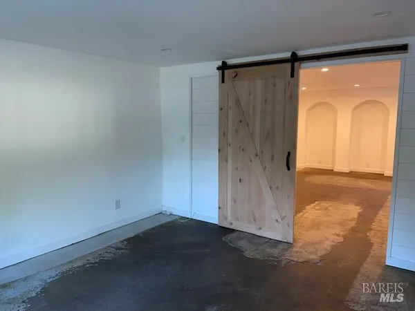 an empty room with closet