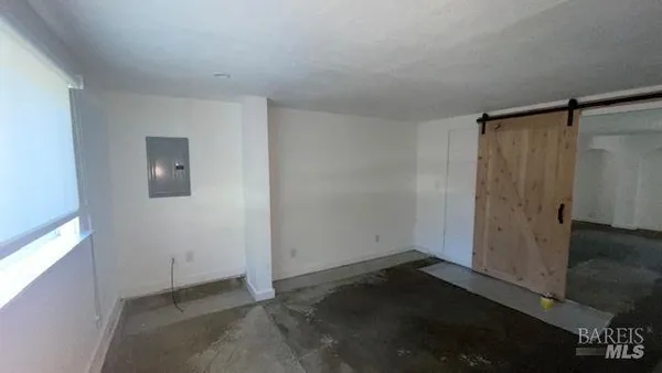 a bathroom with a window