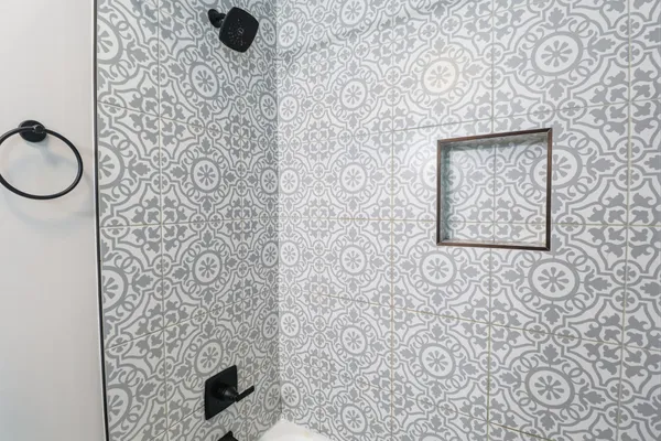 a bathroom with a shower