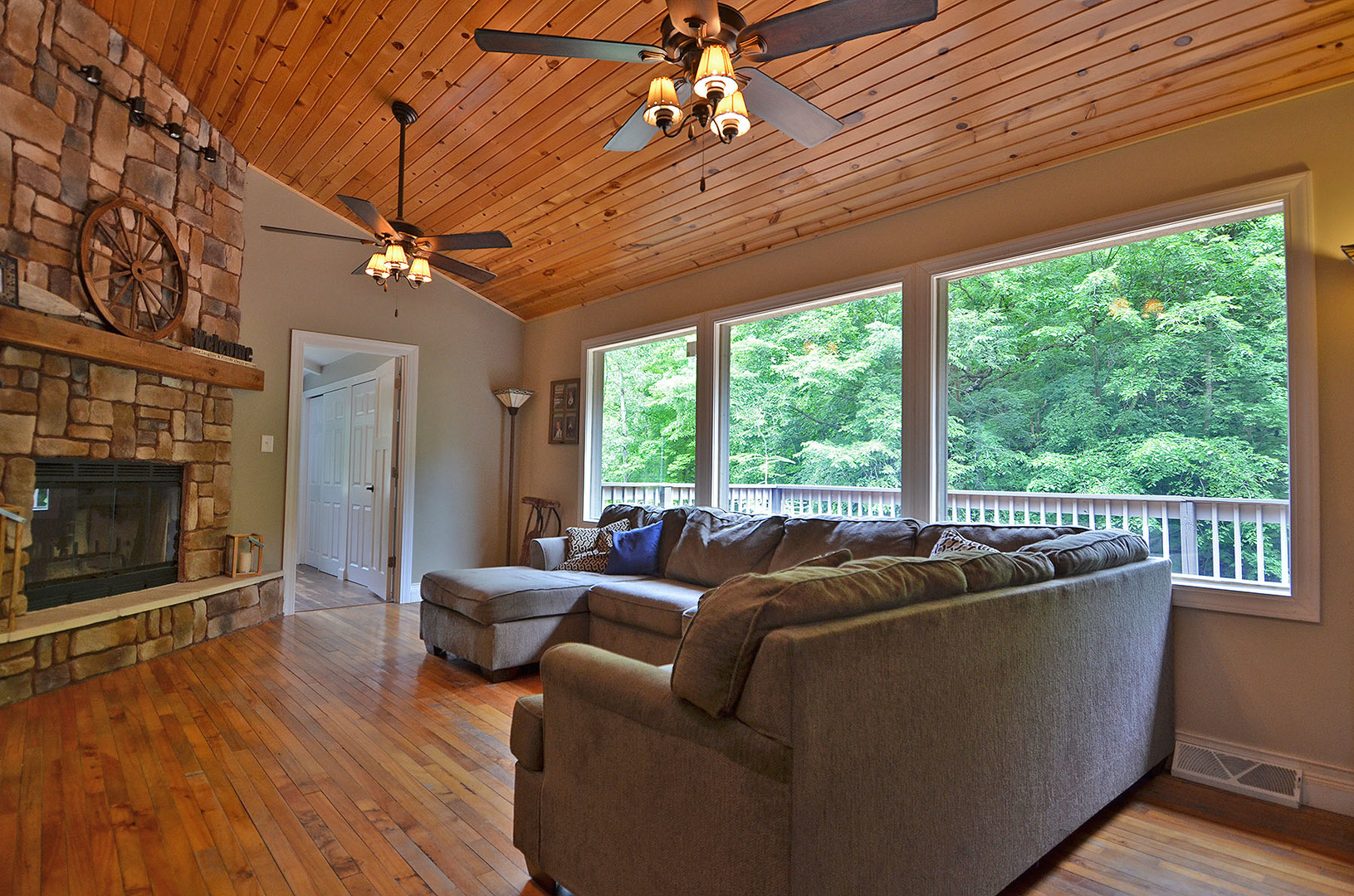 2580 East 1251st Road Ottawa, IL 61350 - Photo 16 of 29 a living room with furniture and a fireplace