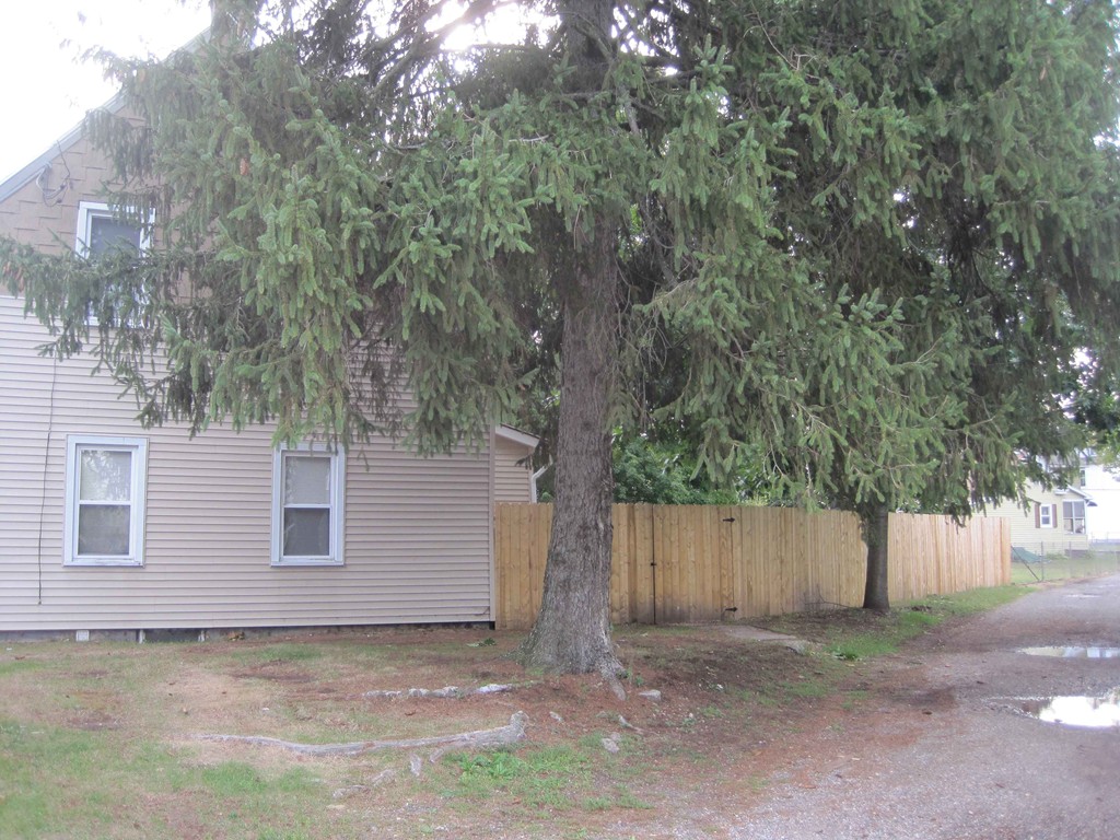 265-267 Water Street Springfield, MA 01151 - Photo 23 of 23 a view of a backyard with large trees and wooden fence