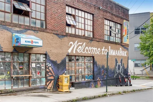 a view of a building on a street