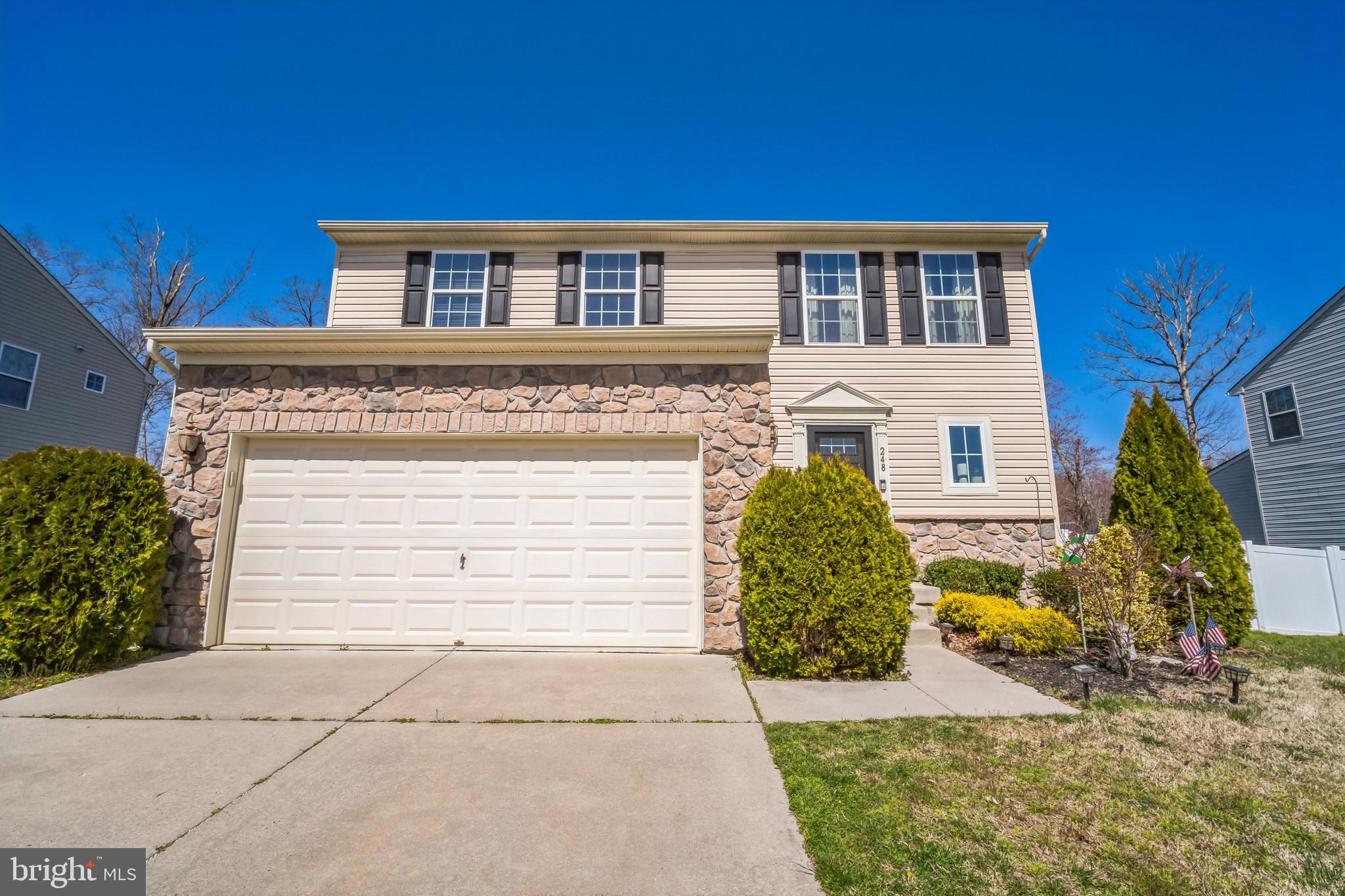 Front of house - 2 car garage