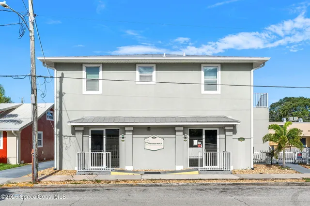 a front view of multiple houses