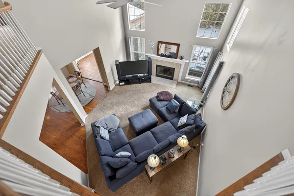 a living room with furniture