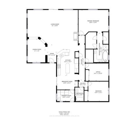 1940 Fan Palm Way Palm Springs, CA 92262 - Photo 3 of 4 a black and white photo of a floor plan