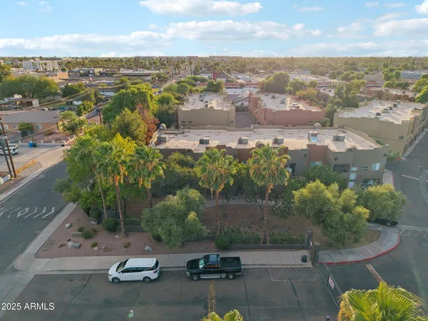 an aerial view of multiple house