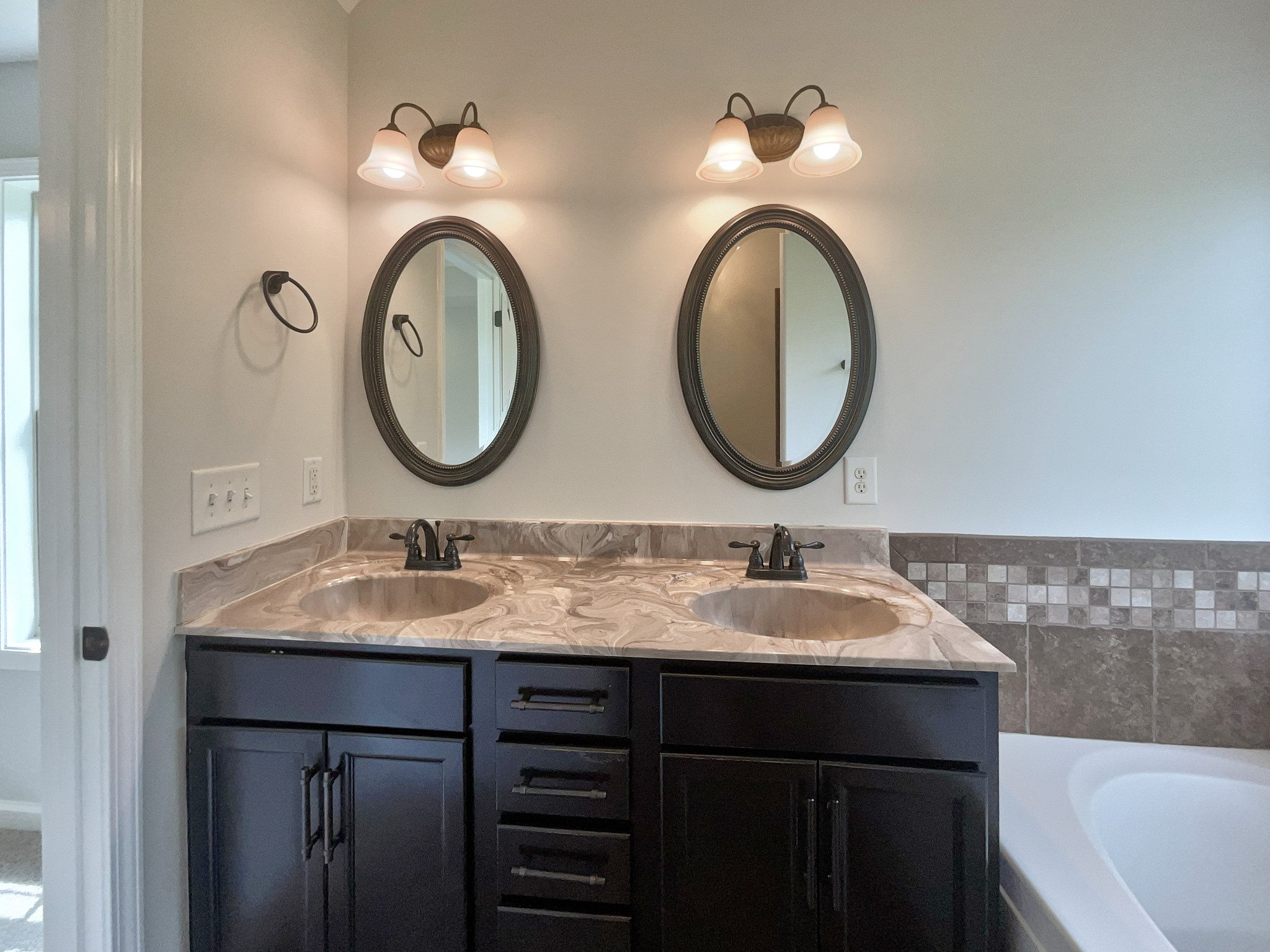 851 Salem Road Clarksville, TN 37040 - Photo 7 of 21 a bathroom with a granite countertop double vanity sink and a mirror