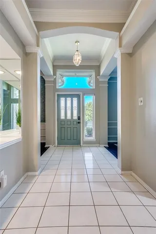 a view of an entryway with a window