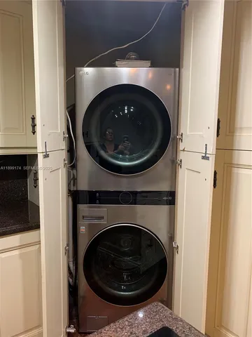 a close up view of washer and dryer